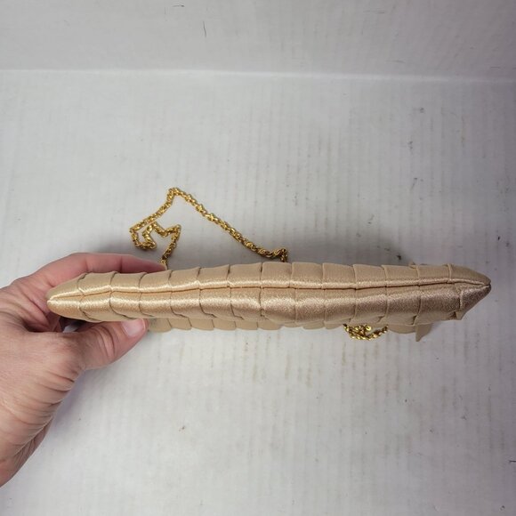 Chic Satin Clutch with Gold Chain - Picture 9 of 9